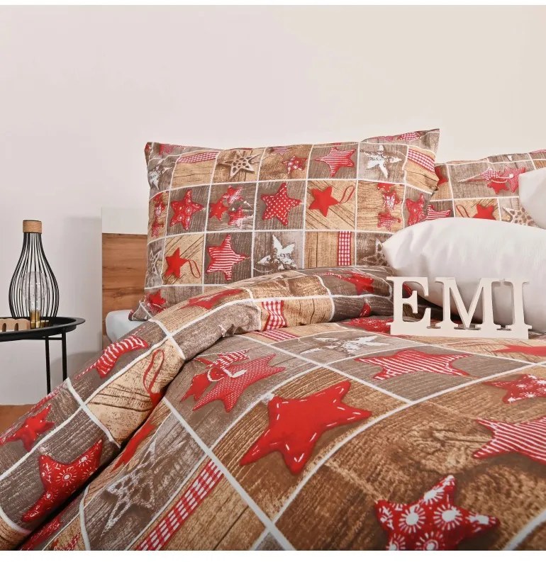EMI Ginger karácsonyi pamut ágyneműhuzat, A standard egyszemélyes ágy szett tartalma: 1x 140x200 + 1x 70x90