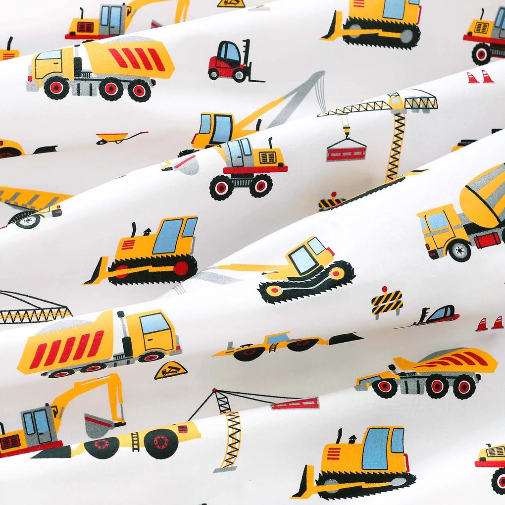 Goldea gyerek pamut párnahuzat - teherautók és kotrógépek 50 x 60 cm