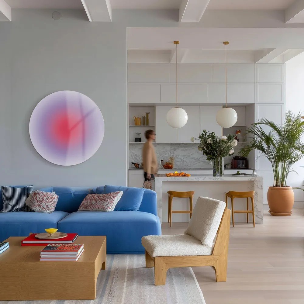 Nyomtatott üveg kép ø 70 cm Halo – Styler
