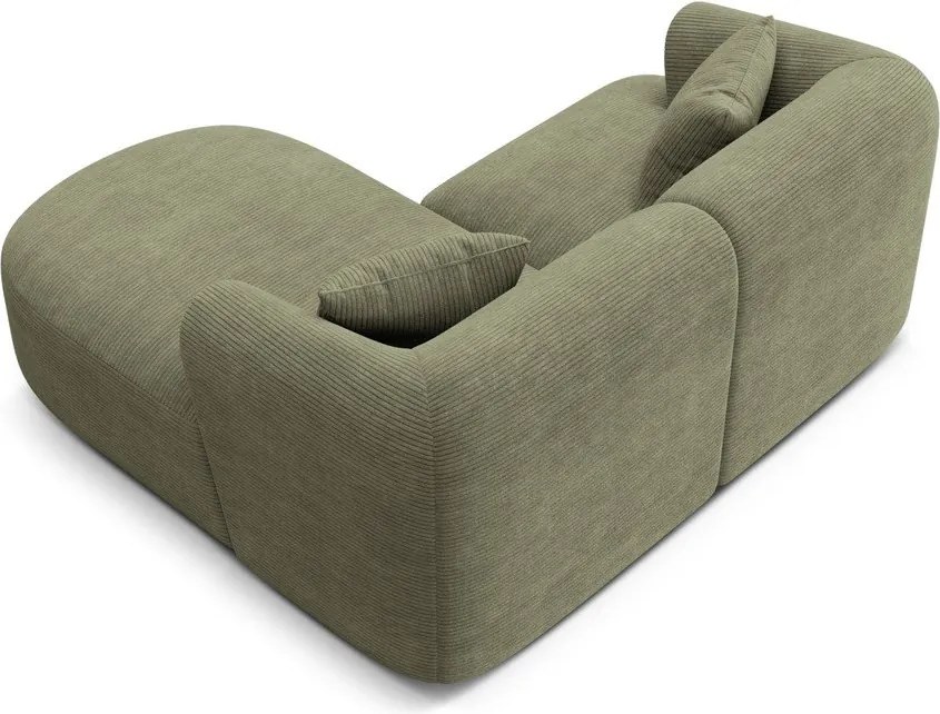 Zöld kordbársony sarokkanapé (jobb oldali-heverő résszel) Campi – Cosmopolitan Design