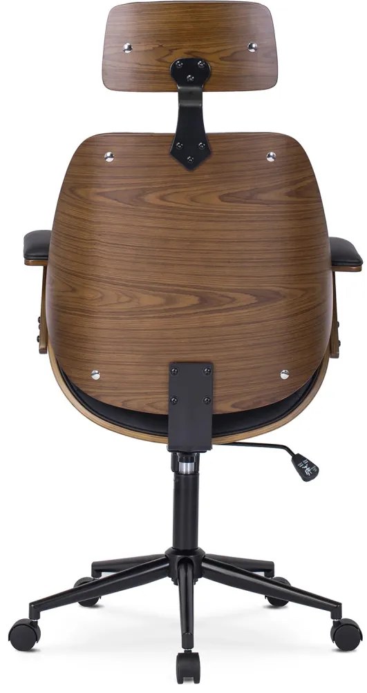 Fotel Obrotowy FABIAN Orzech/Czarny Ekoskóra