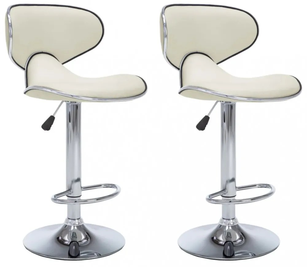 323647 Bar Stools 2 pcs Cream Faux Leather