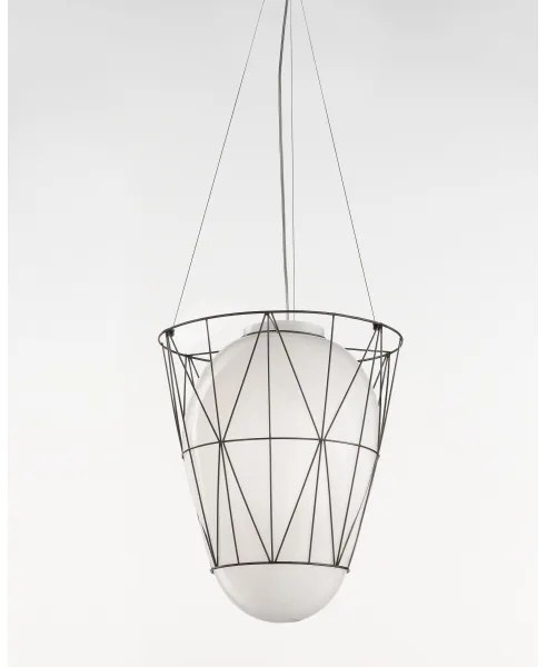 SIRU - Csillár zsinóron SEGNI 1xE27/60W/230V fekete/fehér Velencei üveg