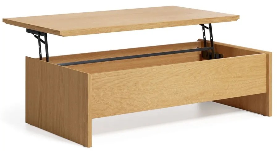 Natúr színű dohányzóasztal tölgyfa dekorral 60x110 cm Abilen – Kave Home