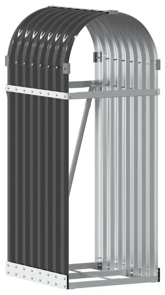 antracit színű horganyzott acél fatörzstartó 40 x 45 x 100 cm