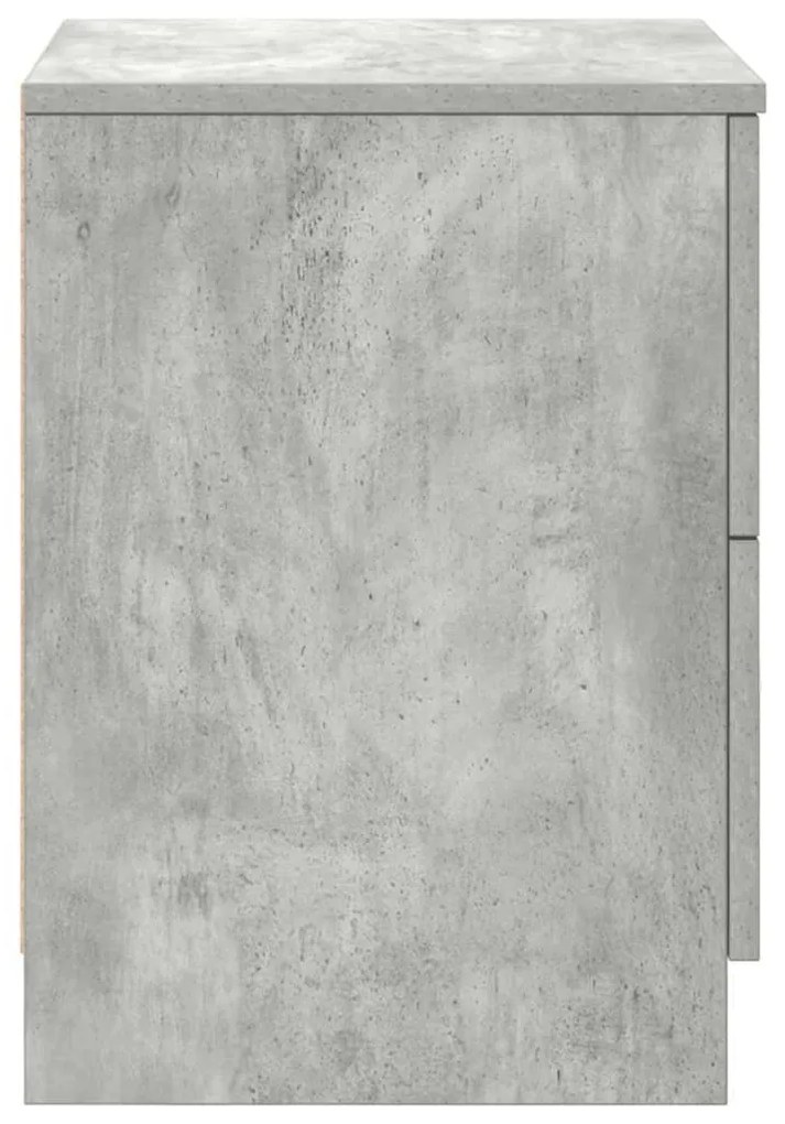2 db betonszürke éjjeliszekrény 2 fiókkal 40x36x50 cm