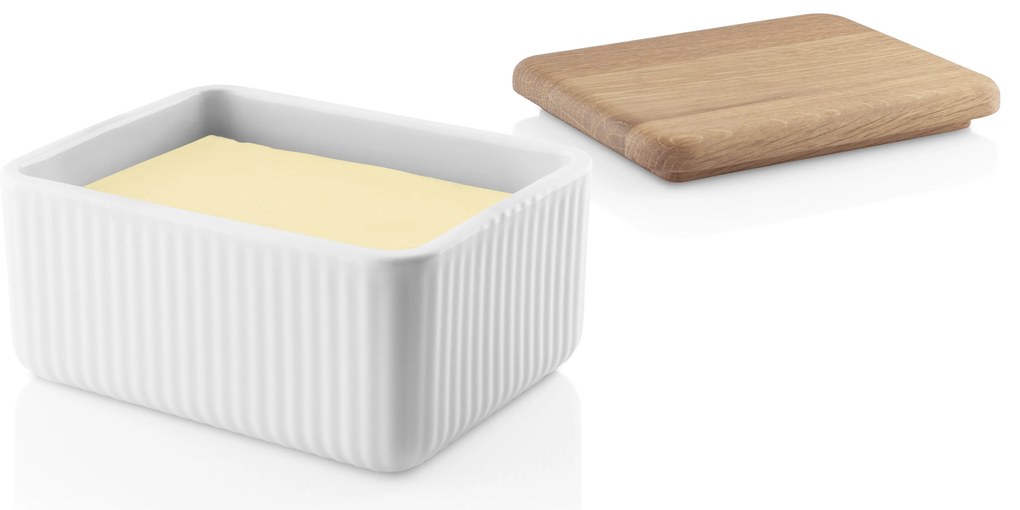 Nordic kitchen porcelán vajtartó, tölgyfa fedővel, Legio Nova - Eva Solo