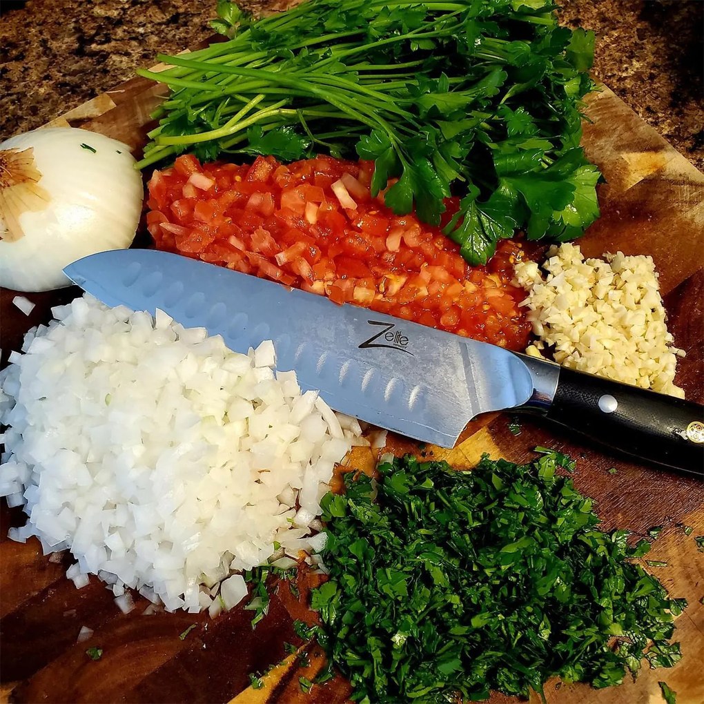 Zelite Infinity by Klarstein Alpha-Royal Japanese Series, 7" santoku kés, damaszkuszi acél