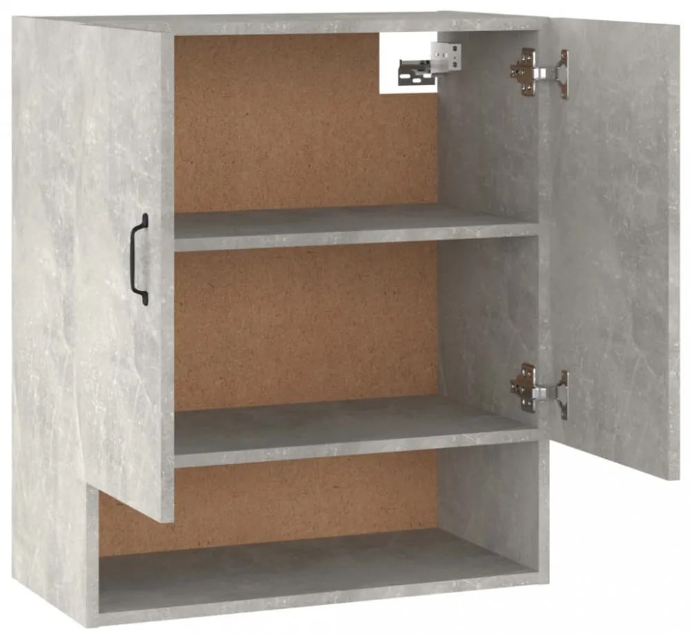 betonszürke szerelt fa faliszekrény 60 x 31 x 70 cm