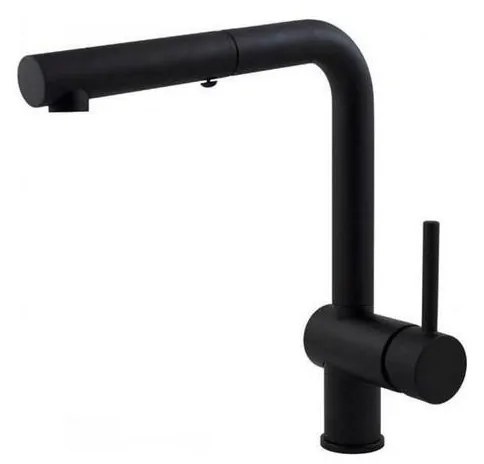 Paffoni - Mosogató csaptelep kihúzható zuhanyfejjel LIGHT 29,2 cm fekete