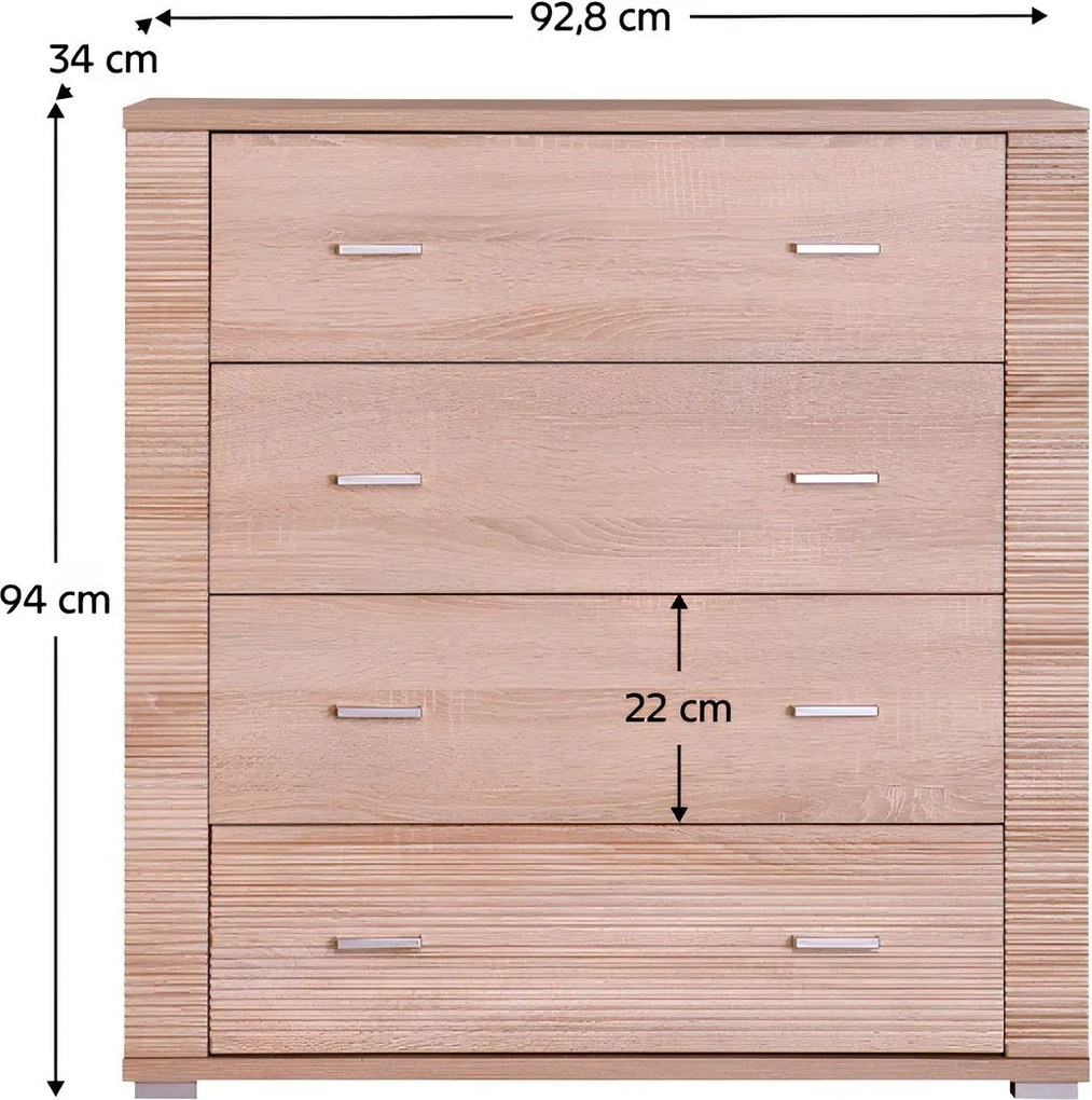 Komód typ 11, sonoma tölgy, GRAND