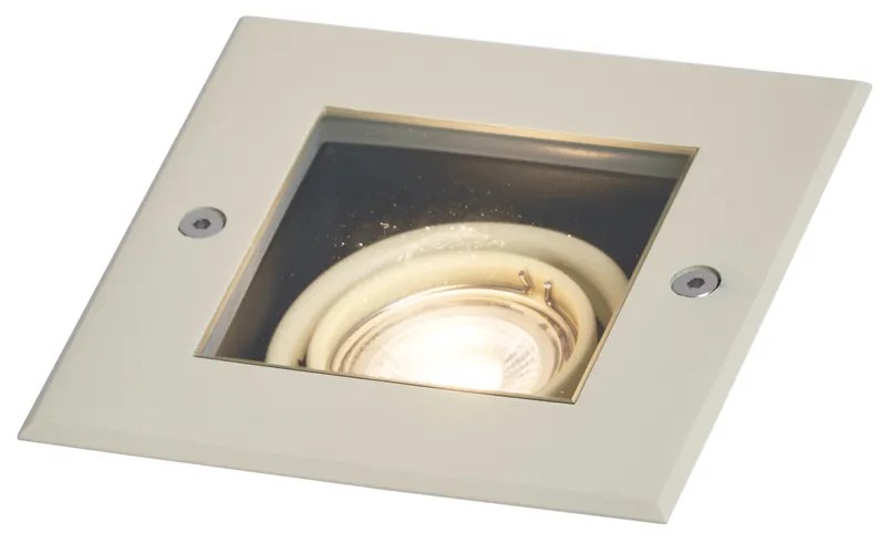 Modern földbe süllyeszthető spotlámpa bézs GU10 50mm forgatható és dönthető IP65 - Oneon
