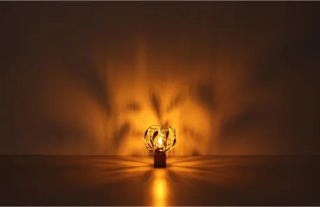 Globo 15759-1 Fali spotlámpa, fém fekete matt, fém arany színű, fekete patinázott, tiszta akril kristályok, SzxM: 120x160mm, Mélység: 210mm, 1x E14 25W 230V izzó nélkül