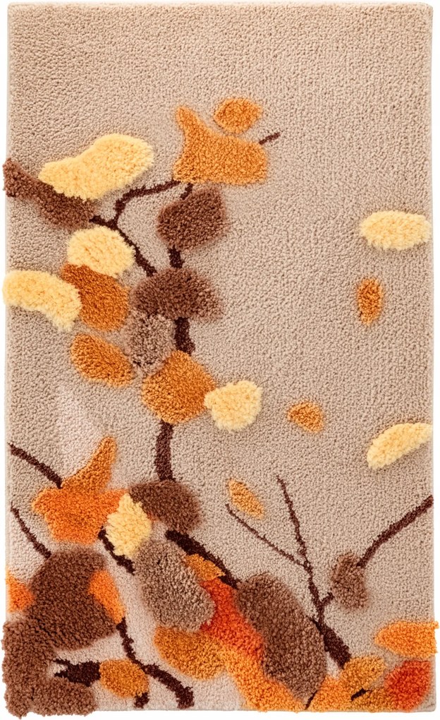 Nappali Szőnyeg Bézs Shaggy 60x100cm Dekoratív 3D Minta Puha Kedves Dekoratív