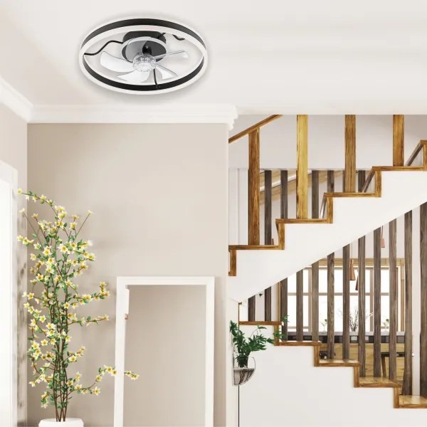 LED mennyezeti lámpa ventilátorral APOLLO LED/38W/230V fekete + DO