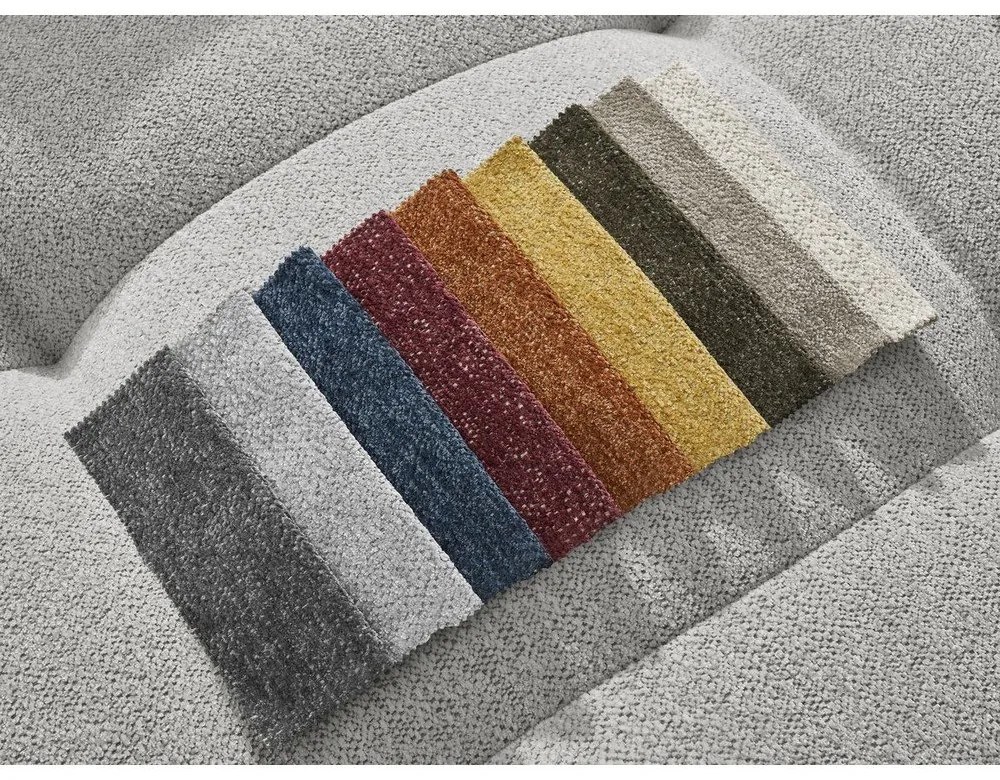 Világosszürke zsenília kinyitható-tárolóhelyes sarokkanapé (bal oldali-heverő résszel) Roxelane – Bobochic Paris