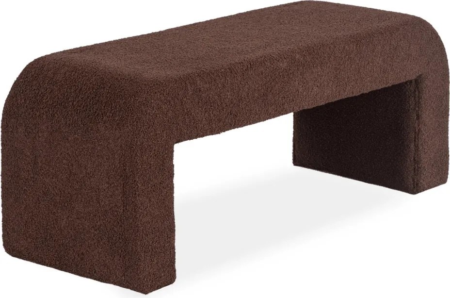 DELINO barna bouclé kárpitozott puff