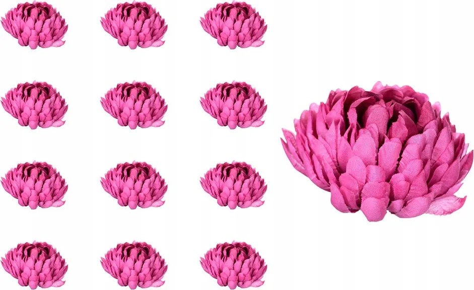 Krizantém apró fej rózsaszín 12 db-os művirág szett