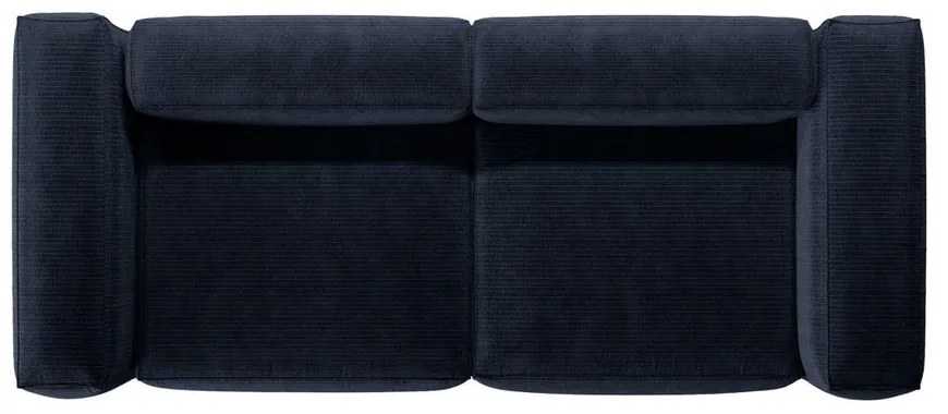 Sötétkék kordbársony kanapé 264 cm Bergamo – Cosmopolitan Design