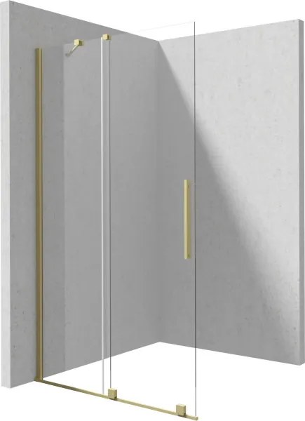 Prizma csúsztatható walk-in zuhanyfal_80x195, szálcsiszolt arany
