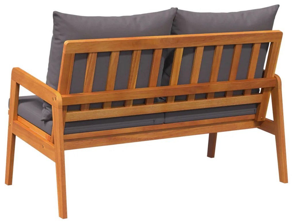 Kerti Pad Párnákkal 115x65x71 cm Tömör Akác Fából