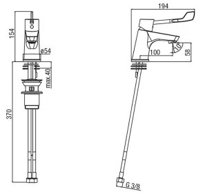 Sapho - Mosdócsaptelep LEA 15,4 cm fényes króm