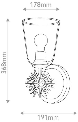 Quoizel STARING-1WB-DG-CLEAR - STARING fali lámpa 1xE27/40W/230V rézszínű