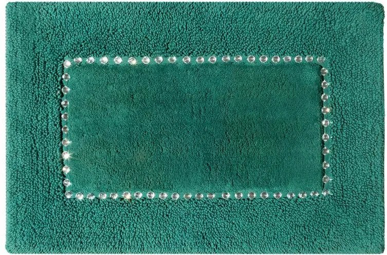 Szőnyeg 60x90 Chic zöld sötét pamut, kristályokkal díszített