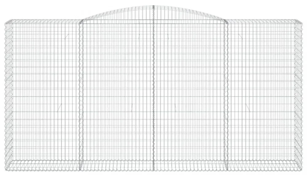 vidaXL 5 db íves horganyzott vas gabion kosár 400x50x200/220 cm