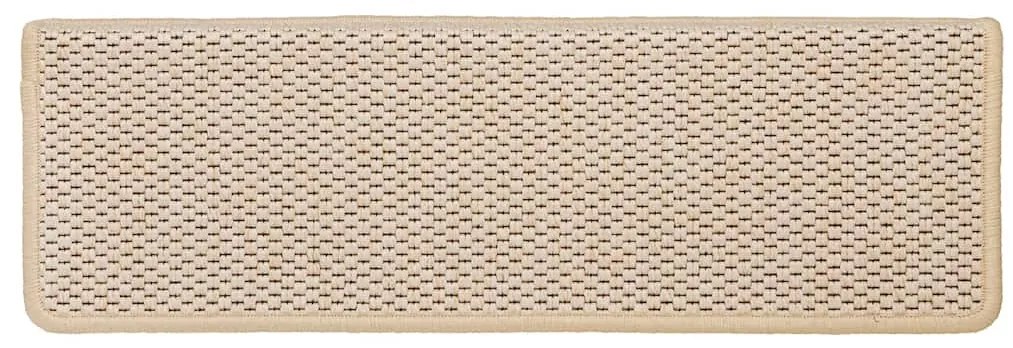 15 db szizál hatású krémszínű öntapadó lépcsőszőnyeg 65x21x4 cm