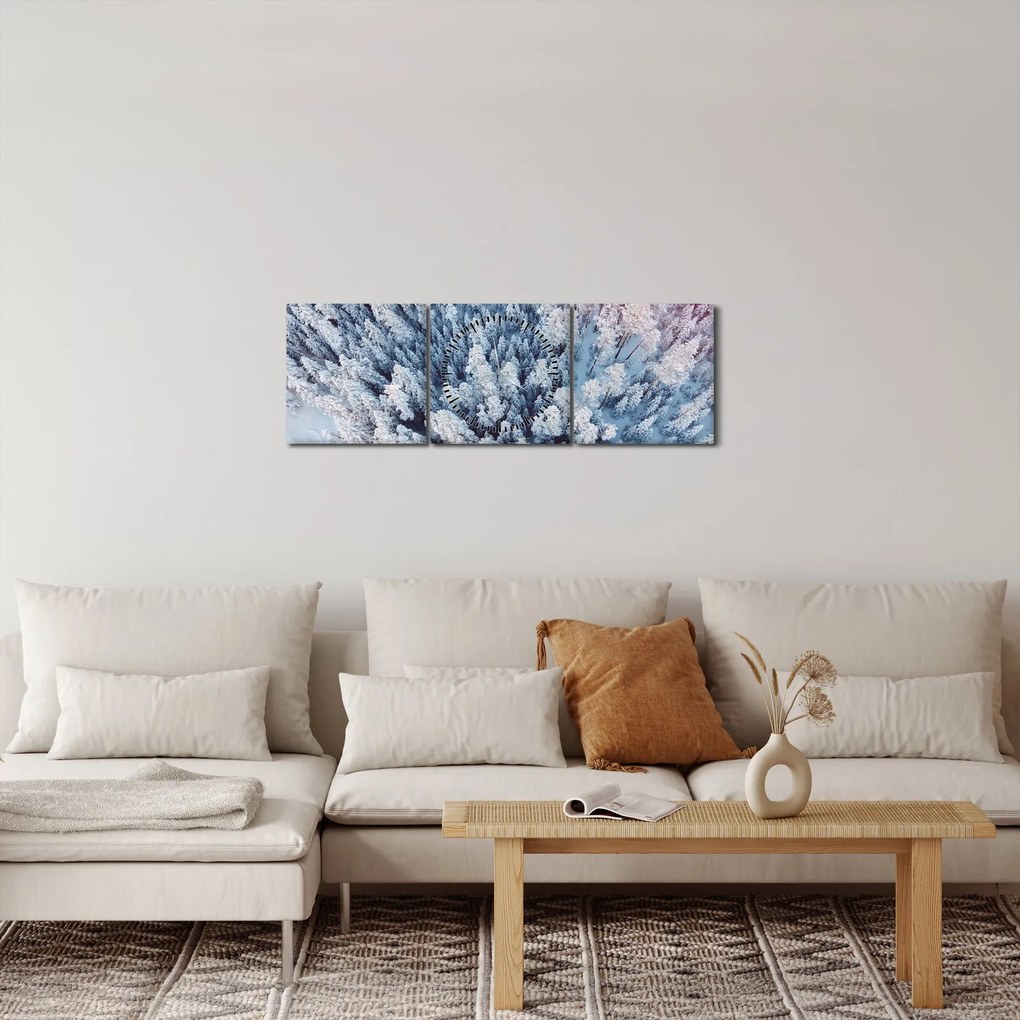 Havas fák képe (órával) (90x30 cm)