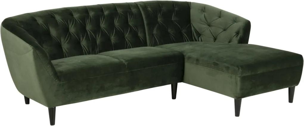 Luxus ülőgarnitúra Nyree 222 cm jobbos - erdei zöld