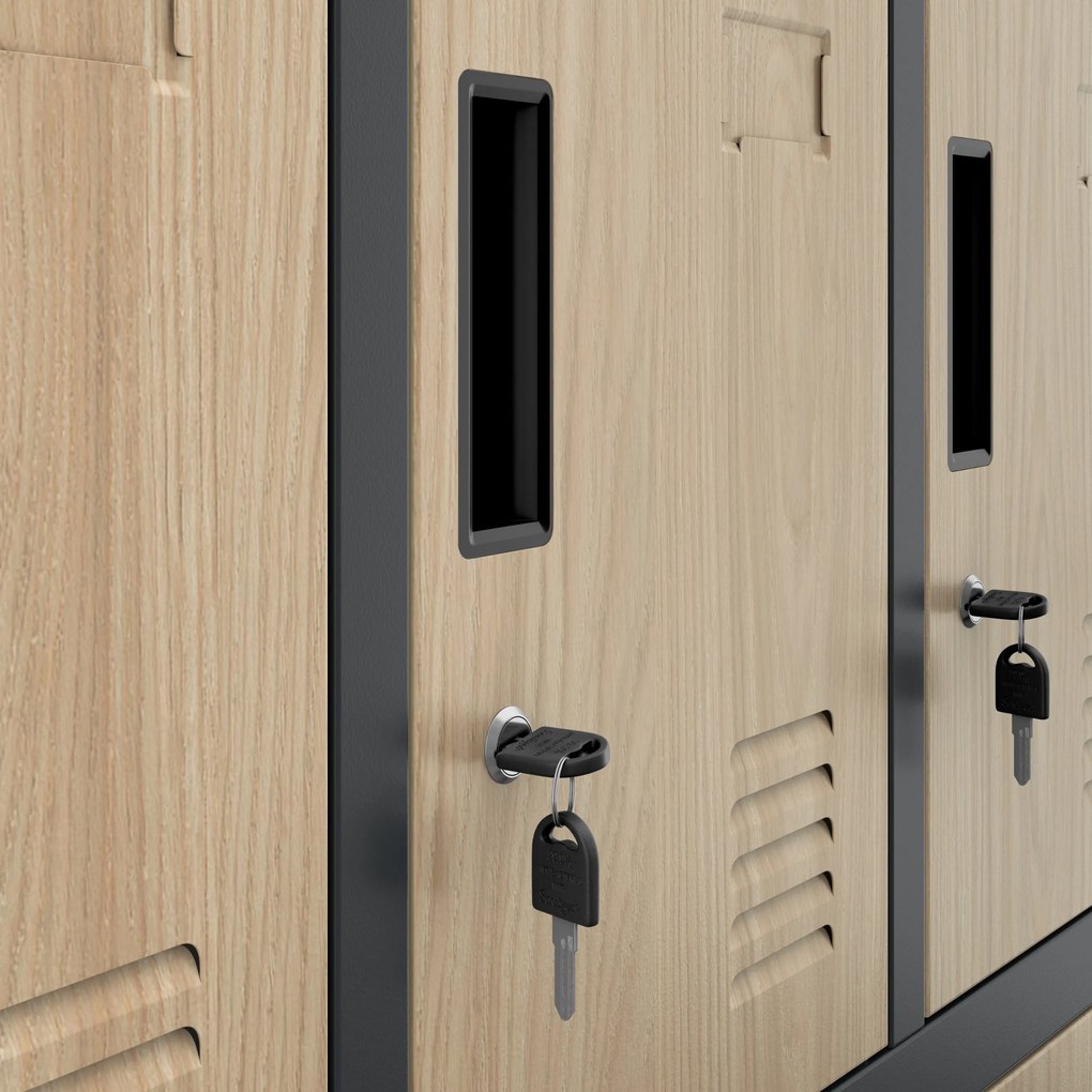 BHP szociális szekrény rekeszekkel, antracit / sonoma tölgy, 1360x1720x450 mm: ROBERT Eco Design