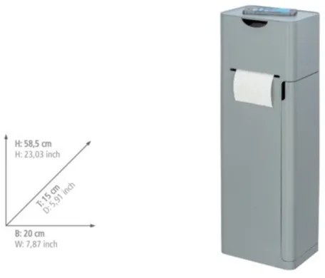 WENKO 24213100 - WC kefe IMON 20x58,5 cm szürke