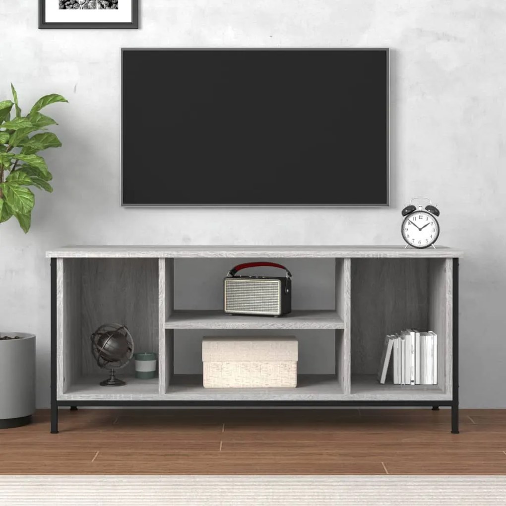 szürke sonoma színű szerelt fa TV-szekrény 102x35x45 cm