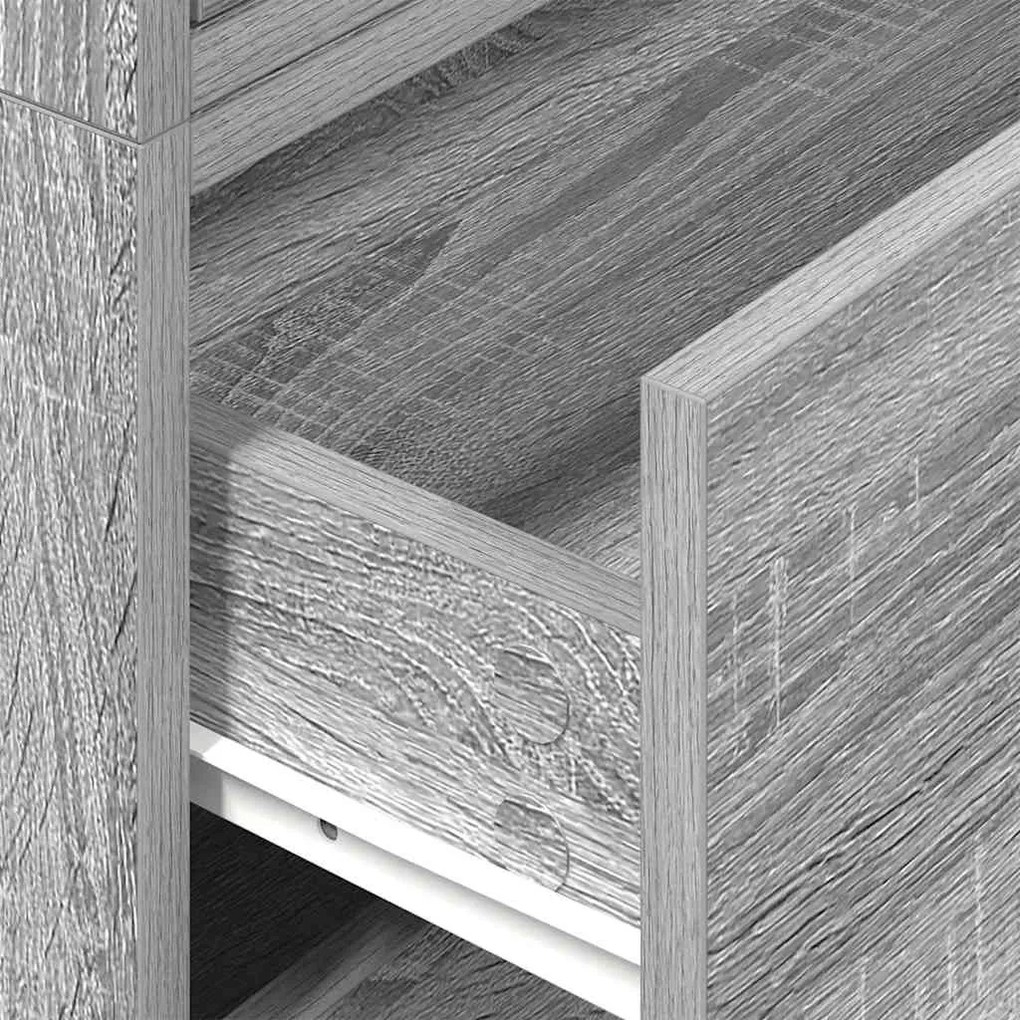 2 db szürke sonoma szerelt fa szekrény 2 fiókkal 60 x 31 x 40cm