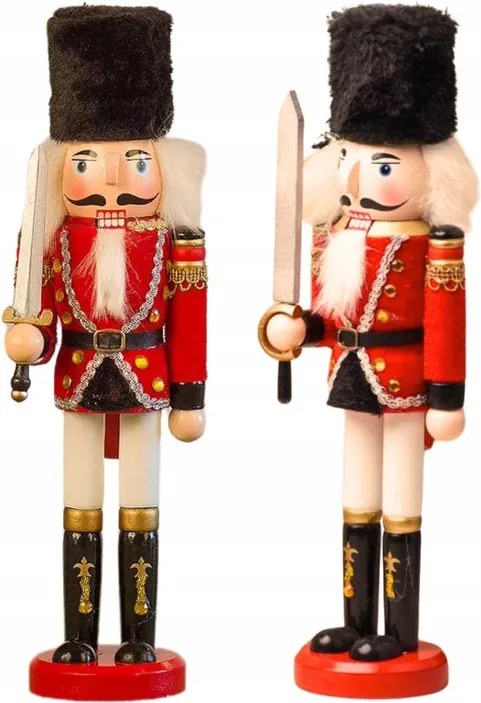 Diótörő Fa Figura Karácsonyi Dekoráció Katona 30CM