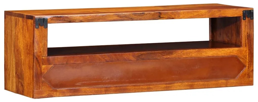 tömör akácfa többszínű falra szerelhető TV-szekrény 90x30x30 cm