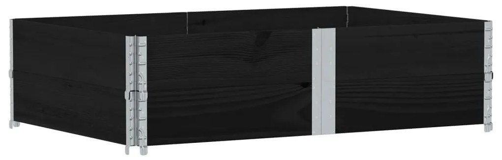 vidaXL fekete tömör fenyőfa kerti növénytartó 150 x 100 cm