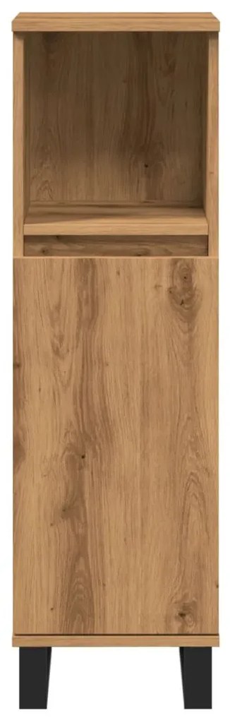 kézműves tölgy színű szerelt fa fürdőszobaszekrény 30x30x100 cm