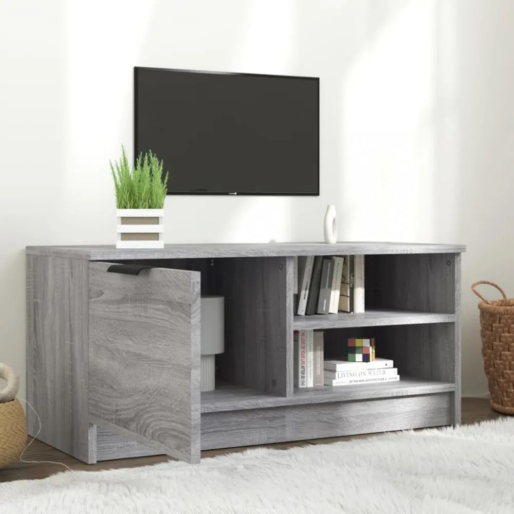 szürke sonoma színű szerelt fa TV-szekrény 80 x 35 x 36,5 cm
