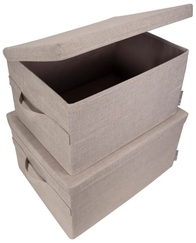 Bézs fedeles textil tárolódoboz 34x45x25 cm Soft Storage – Bigso Box of Sweden