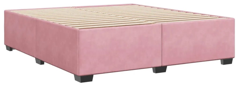 rózsaszín bársony ágykeret 200x200 cm