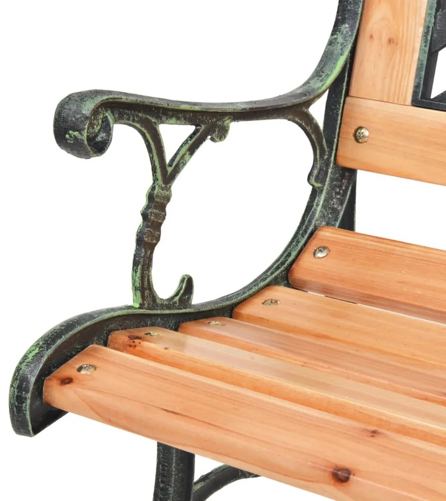 öntöttvas és tömör fenyőfa kerti pad 116 cm