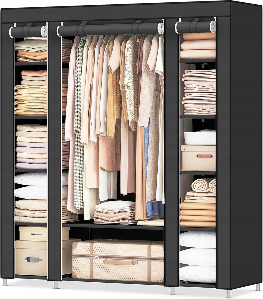 Songmics szekrény LSF03H 150 x 175 x 45 cm fekete