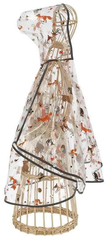 Átlátszó gyerek poncsó, erdei állatok mintával