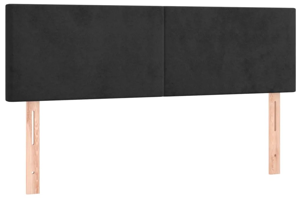 fekete bársony LED-es fejtámla 144x5x78/88 cm