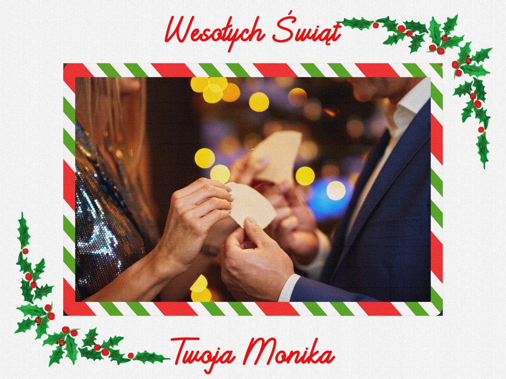 Karácsonyi Vászonkép Boldog Karácsonyt Ajándék Személyre szabott Fotó