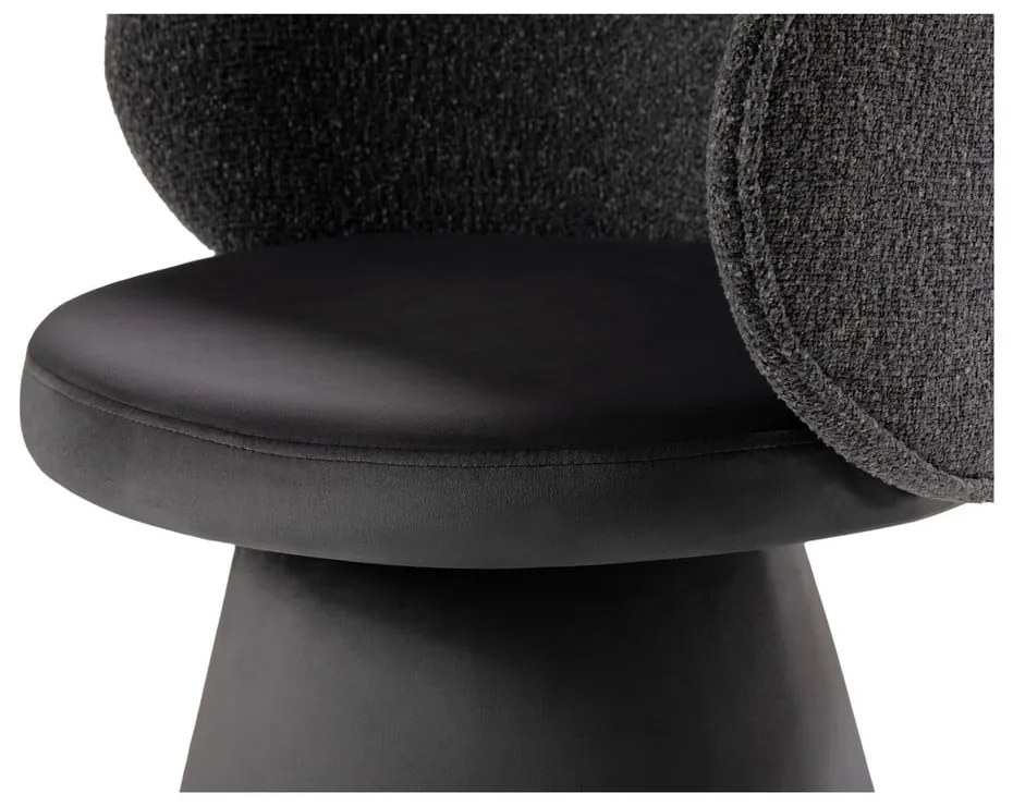 Sötétszürke bársony fotel Inez – Micadoni