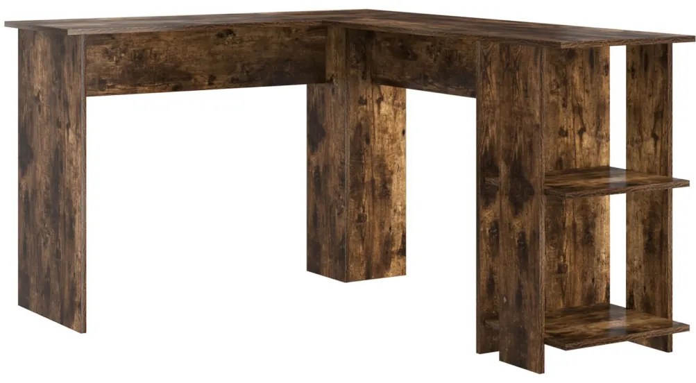 vidaXL Sarokíróasztal Füstölt tölgy 140 x 113,5 x 75 cm Faanyag